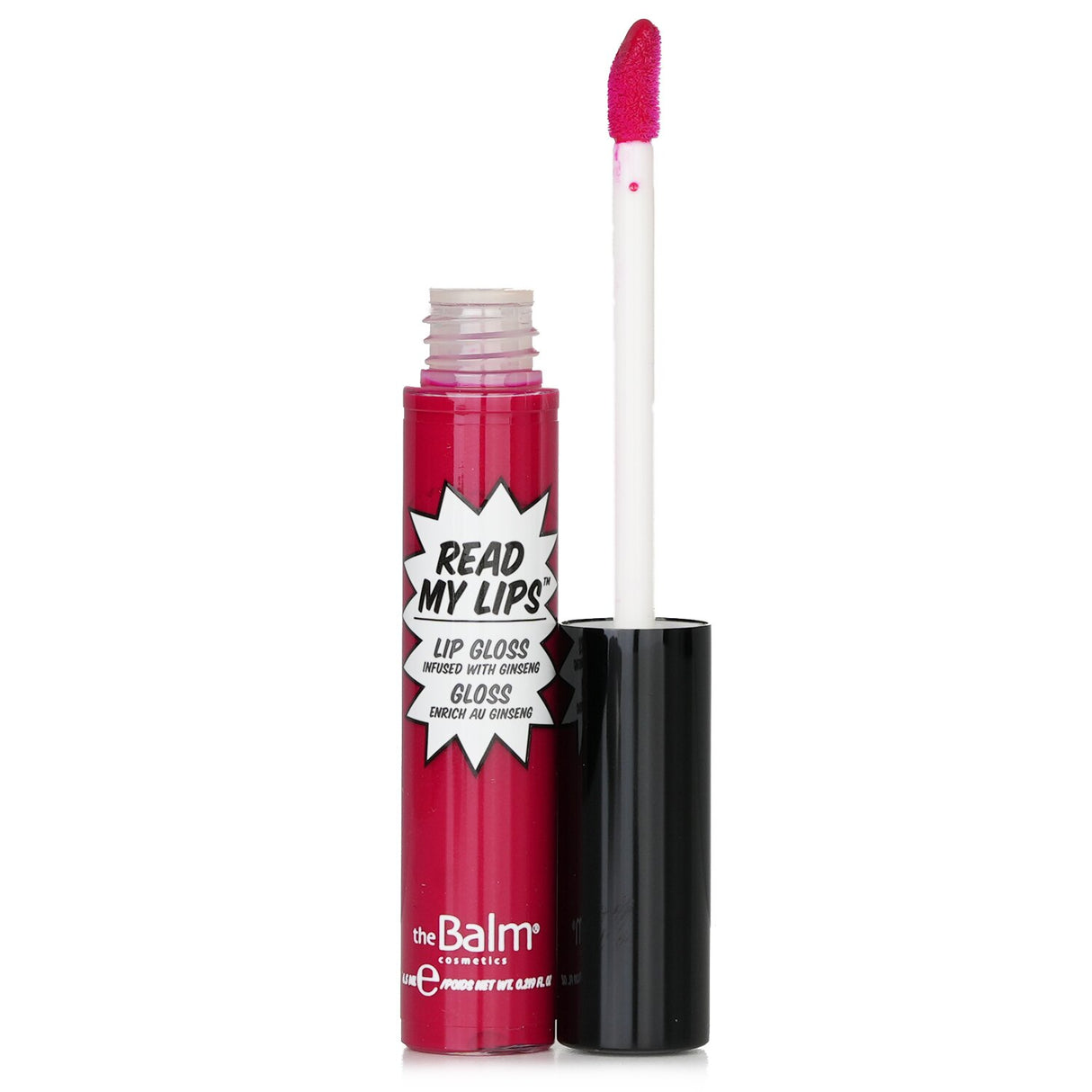 High-shine, intensely pigmented lip gloss infused with ginseng for soft, non-sticky wear in vibrant #Hubba Hubba! shade.