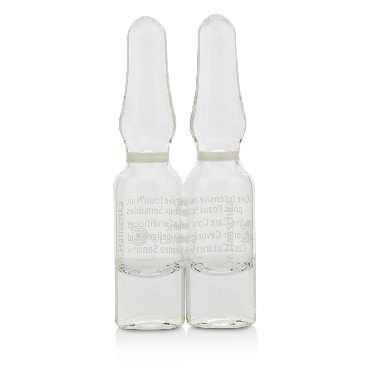 Dr. Hauschka Sensitive Care Conditioner ampules for sensitive skin with calming botanicals and gemstone extracts, soothing redness and irritation.