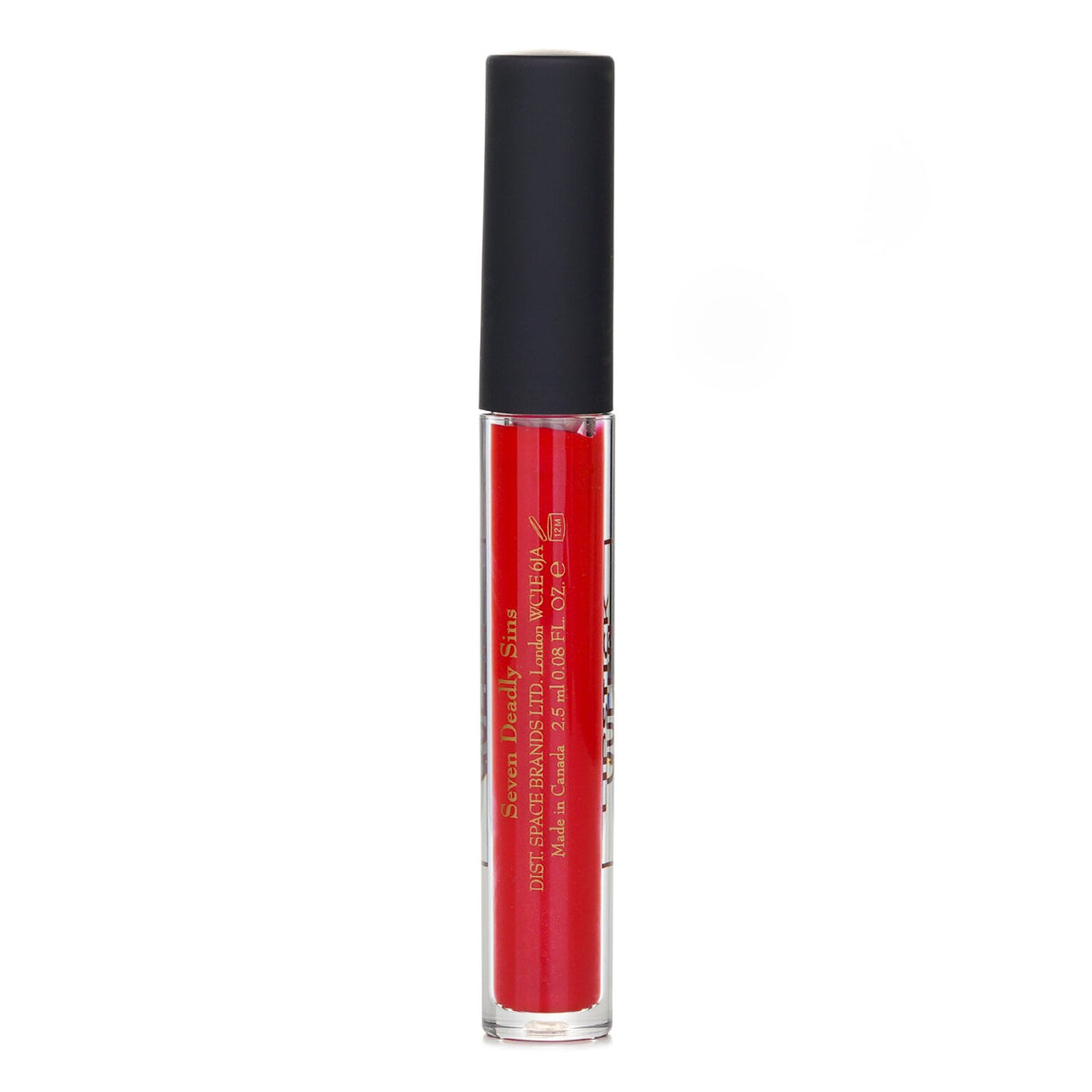 Fiery red coral lip gloss by Lipstick Queen, offering intense shine, feather-light feel, and hydration with nourishing ingredients.