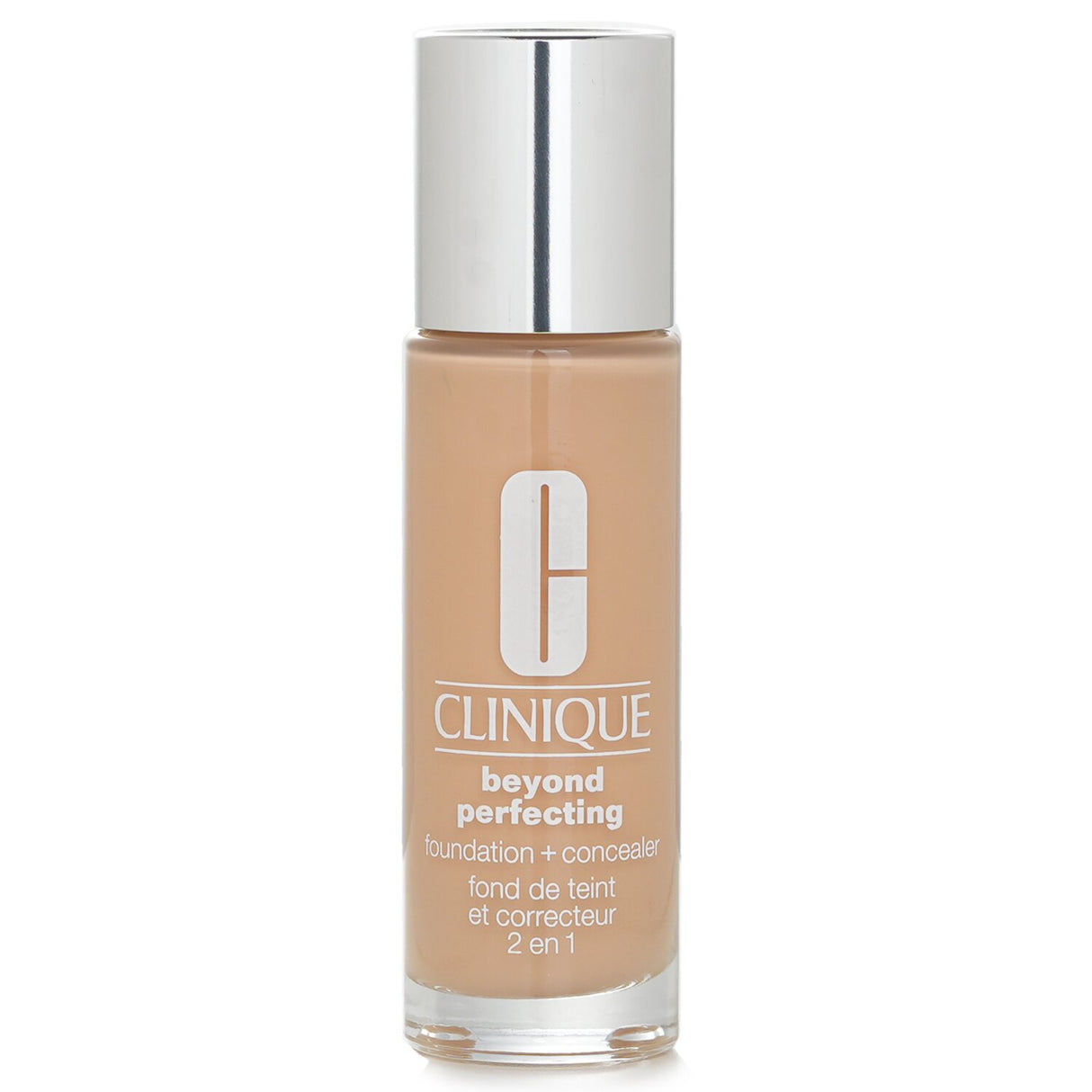 Clinique Beyond Perfecting Foundation & Concealer in #01 Linen, dual-purpose for lightweight, flawless coverage and natural finish.