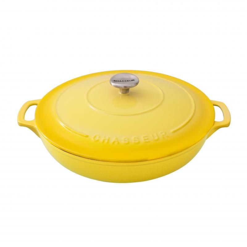 Chasseur Round Casserole 30cm Lemon Yellow