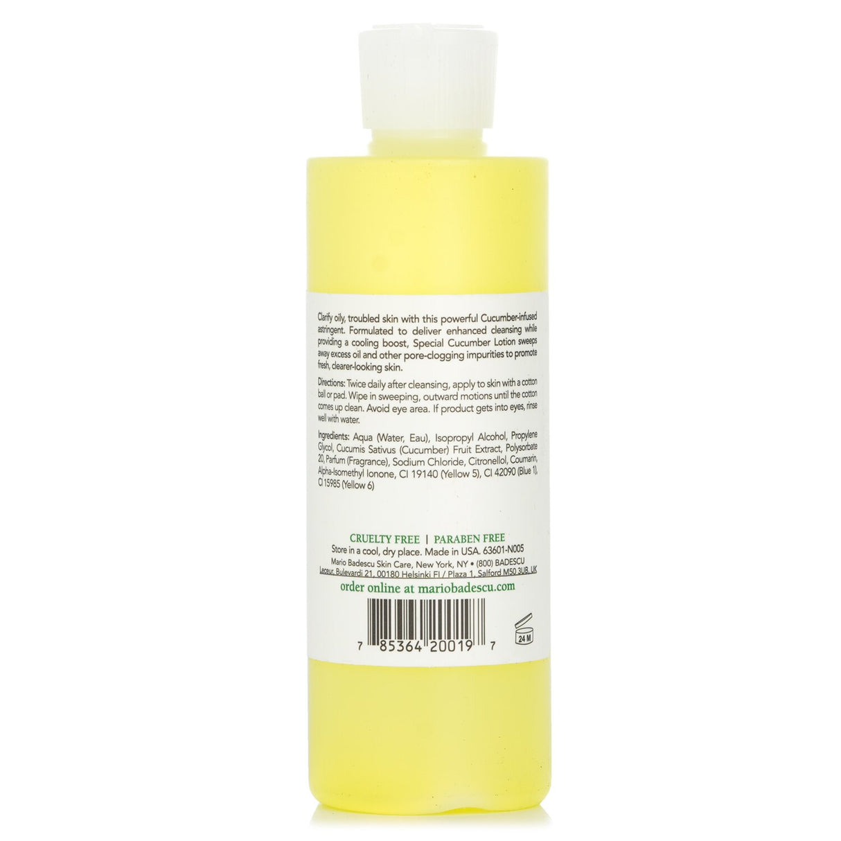 Mario Badescu Special Cucumber Lotion toner designed for oily skin, with soothing cucumber to clear and heal acne blemishes.