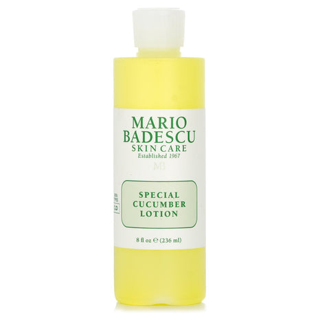 Mario Badescu Special Cucumber Lotion in 236ml, a soothing toner for combination and oily skin, targets acne and refreshes complexion.