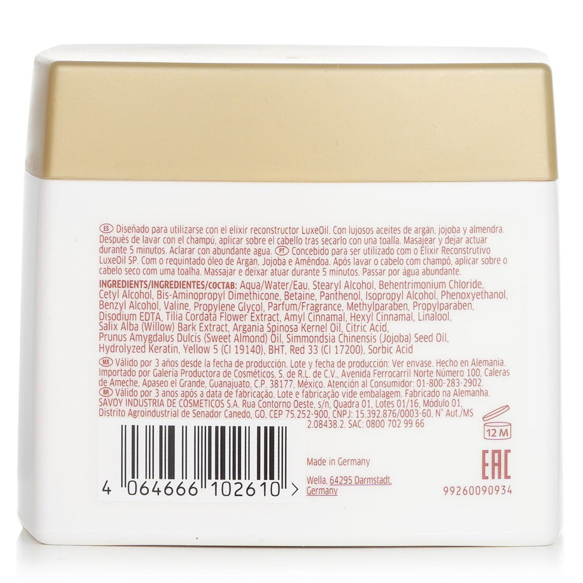 Wella SP Luxe Oil Keratin Restore Mask (Reconstructs Hair Fiber)  400ml/13.5oz