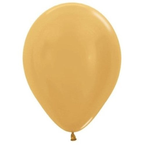 Sempertex 30cm Metallic Gold Latex Balloons - Pack of 50