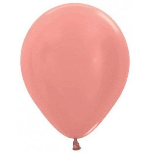 Sempertex 30cm Metallic Rose Gold Latex Balloons - Pack of 50