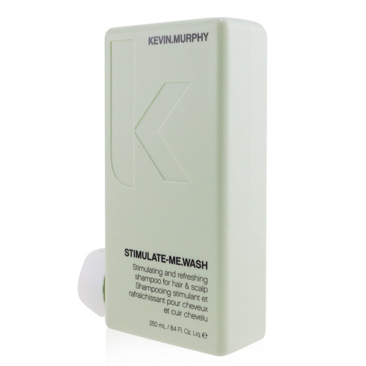 Kevin.Murphy Stimulate-Me.Wash in a 250ml bottle, a refreshing shampoo for men with soothing Camphor Crystals and mint.