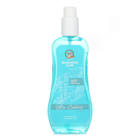 Aloe Freeze Spray Gel with Comfrey and Spearmint, soothing sunburn relief and moisturizing skin in a refreshing 237ml spray.