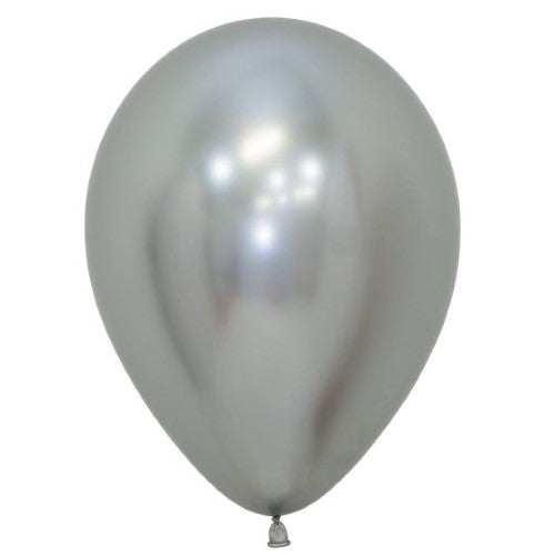 Sempertex 30cm Metallic Reflex Silver Latex Balloons - Pack of 100