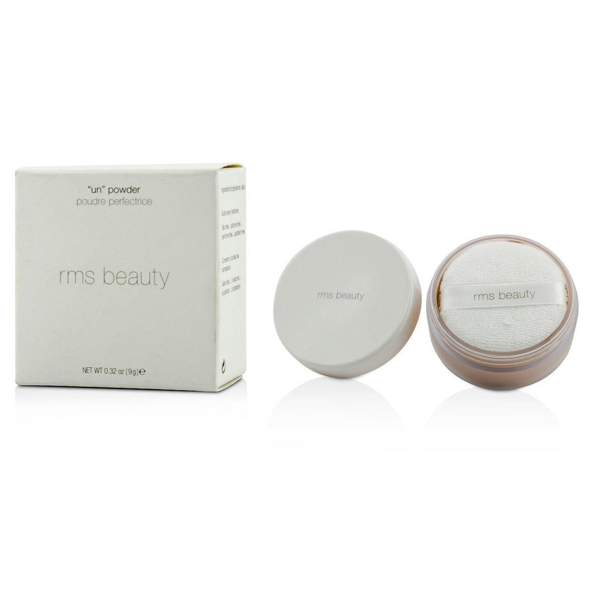 RMS Beauty Tinted 'Un' Powder #3-4 in 9g, offering a flawless matte finish while reflecting light for a luminous glow.