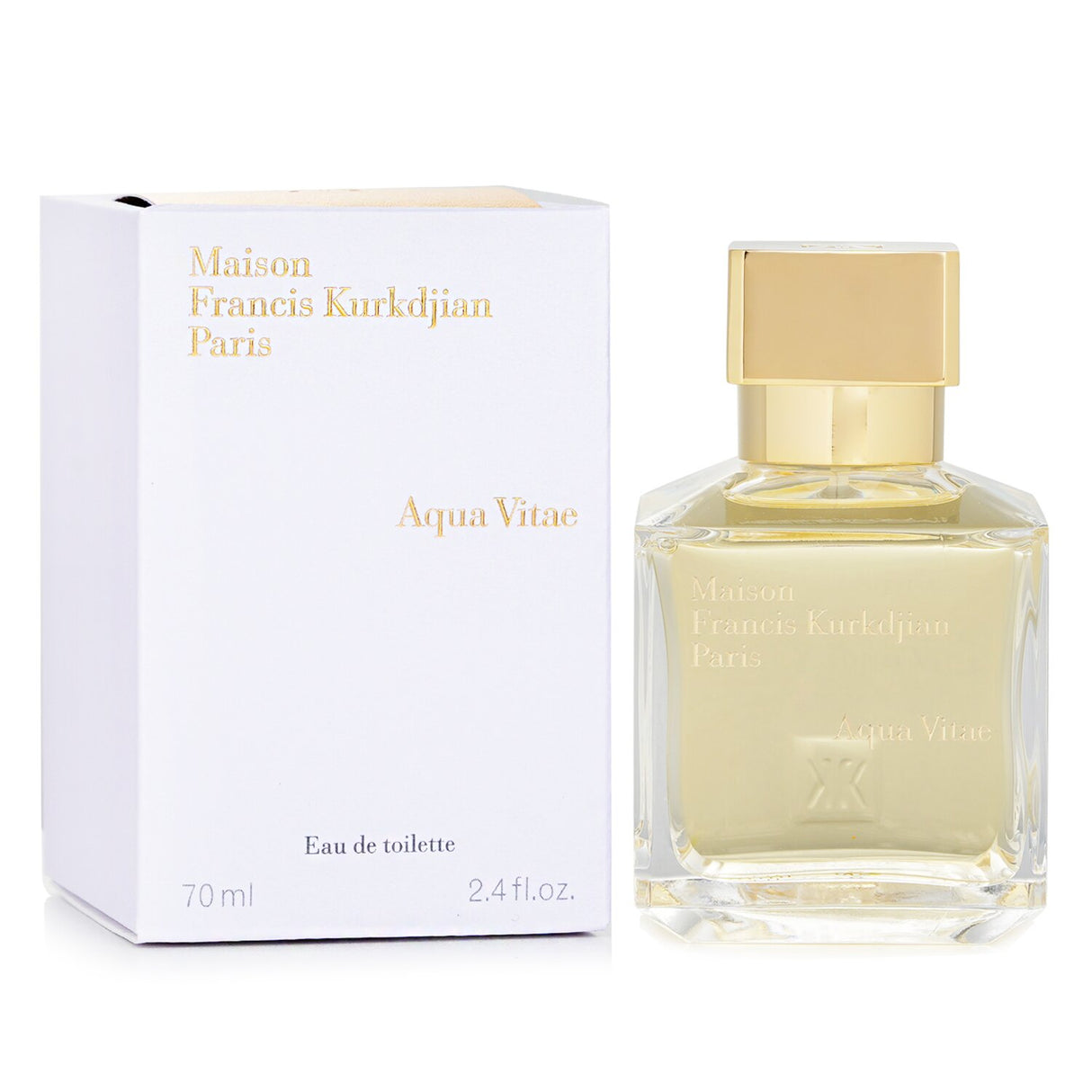 Maison Francis Kurkdjian Aqua Vitae Eau De Toilette in a 70ml bottle, showcasing a citrus woody scent for modern women.