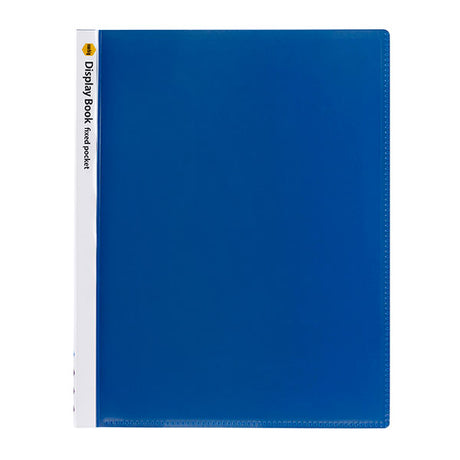 Marbig A4 Non-Refillable Display Book in blue, featuring 40 durable pockets for organized document presentation, pack of 10.