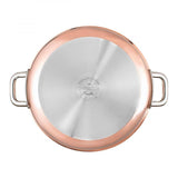 Chasseur Escoffier Induction Chef Pan 32cm, featuring copper exterior, stainless steel layers, and a classic domed lid for versatile cooking.