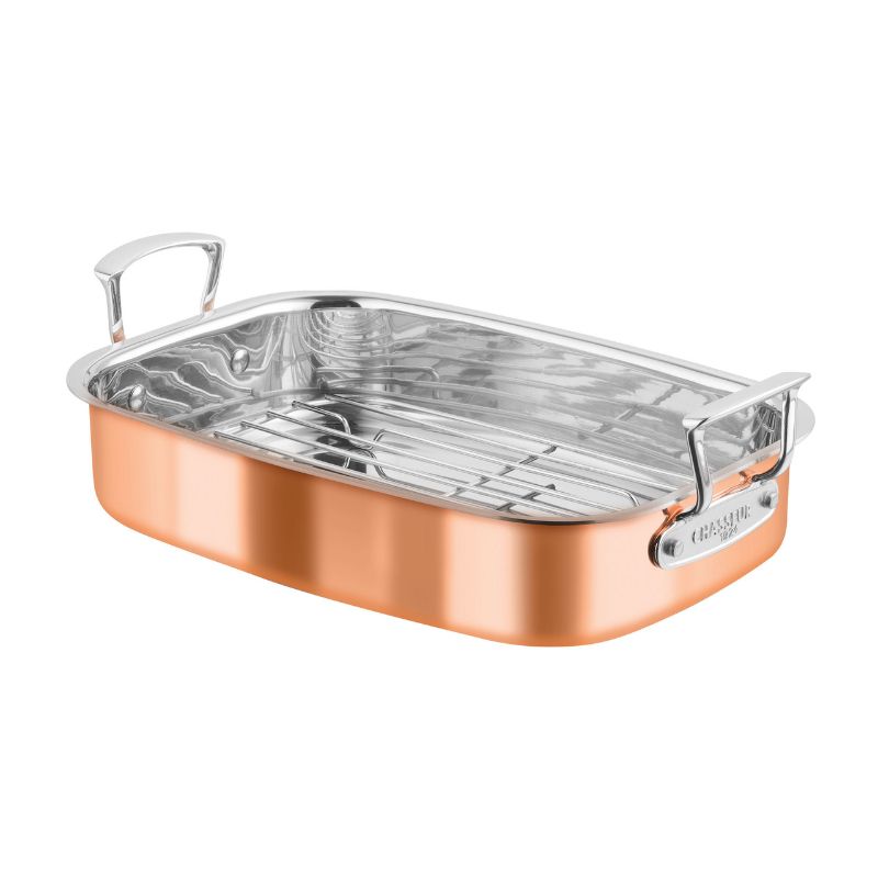 CHASSEUR - Escoffier Induction Roasting Pan With Rack 35 X 26cm, Copper