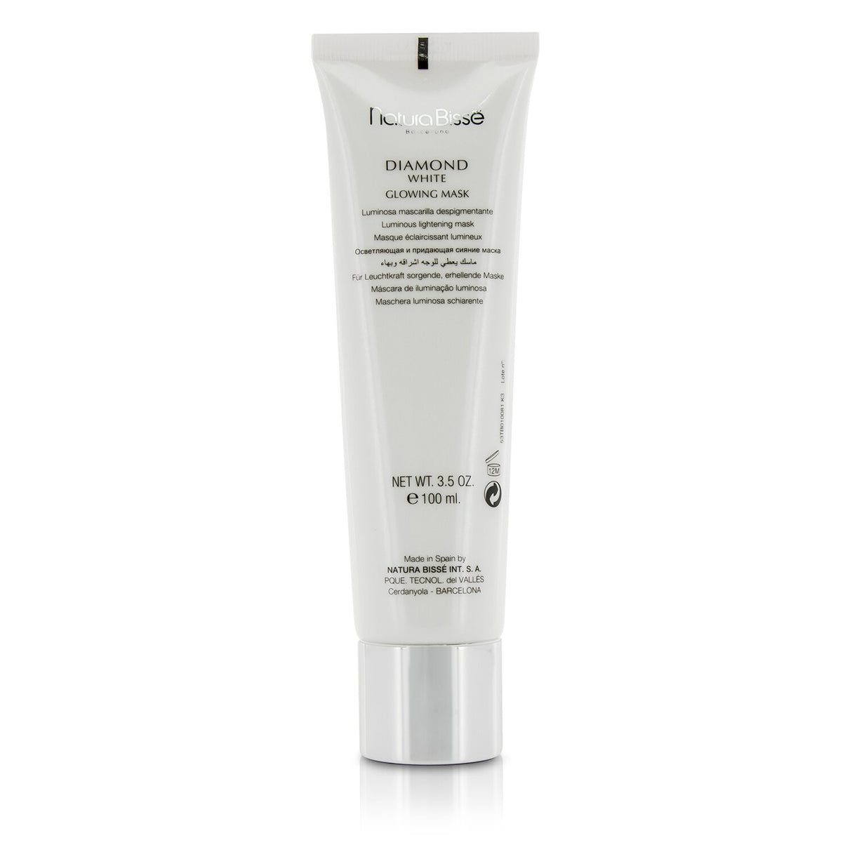 Natura Bisse Diamond White Glowing Mask 100ml, a luxurious treatment for illuminating and rejuvenating all skin types.