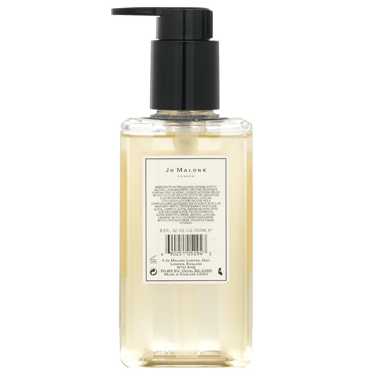 Jo Malone Wood Sage & Sea Salt Body & Hand Wash with pump, 250ml, infused with earthy sage and refreshing sea salt.