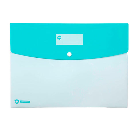 Marbig Pro Doculope Wallet A4 in white, featuring Antimic Technology for hygienic document storage and sleek design.