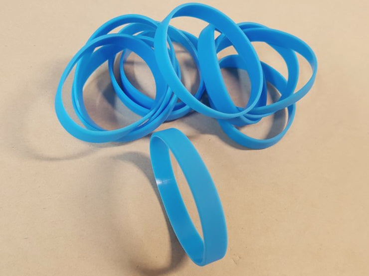 Silicon/Silicone Wristbands - 10 Units LIGHT BLUE