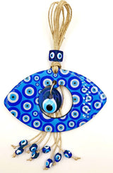 Set of 3 Turkish Evil Eye wall hangings, 20x16cm, featuring intricate designs for protection and decor.