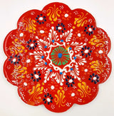 Set of 3 Turkish handpainted trivets, 18cm, featuring unique vibrant designs for protection and decor.