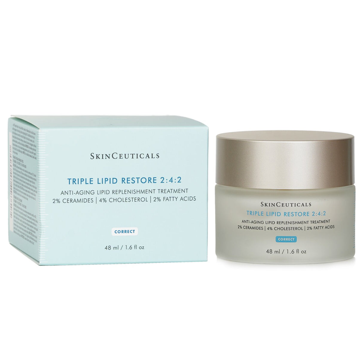 Moisturizer packaging of SkinCeuticals Triple Lipid Restore 2:4:2, designed for deep hydration and skin rejuvenation.