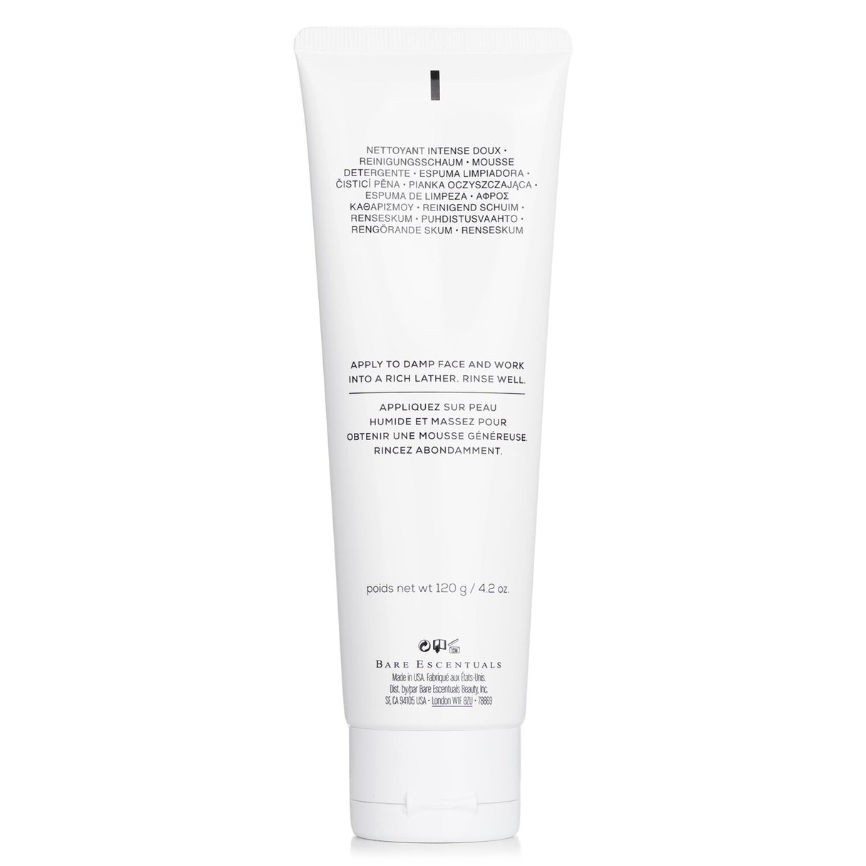 BareMinerals Pure Plush Gentle Deep Cleansing Foam with grapefruit scent, removes makeup, and rejuvenates all skin types.