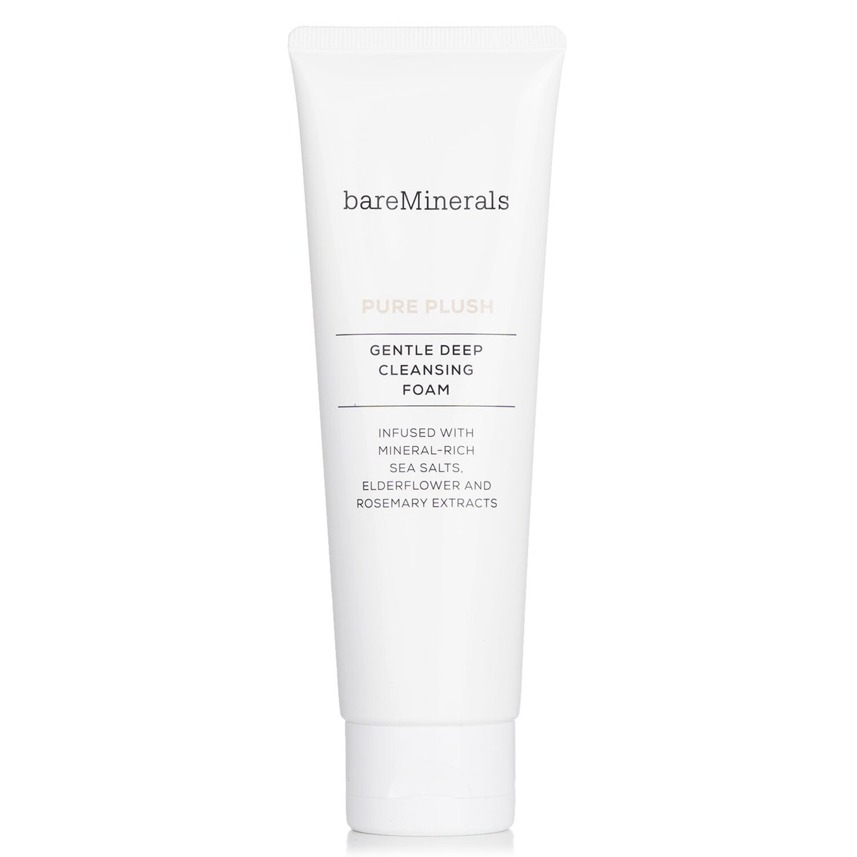 BareMinerals Pure Plush Gentle Deep Cleansing Foam, 120g, invigorating lather, hydrates skin, infused with grapefruit scent.