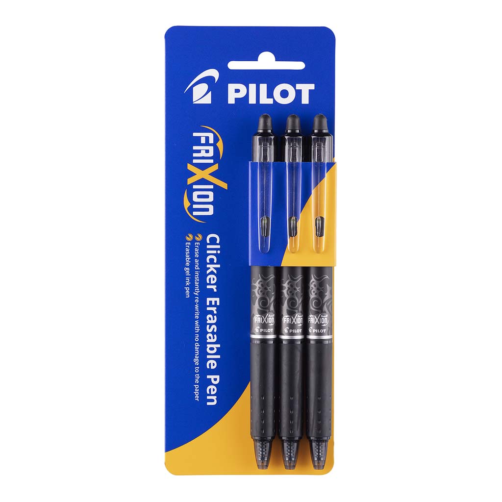 Pilot Frixion Clicker Erasable Fine Black, Pack of 3 HS