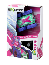 Remote control car with vibrant designs, flips upside down, performs stunts, USB-C rechargeable, for kids 5+.