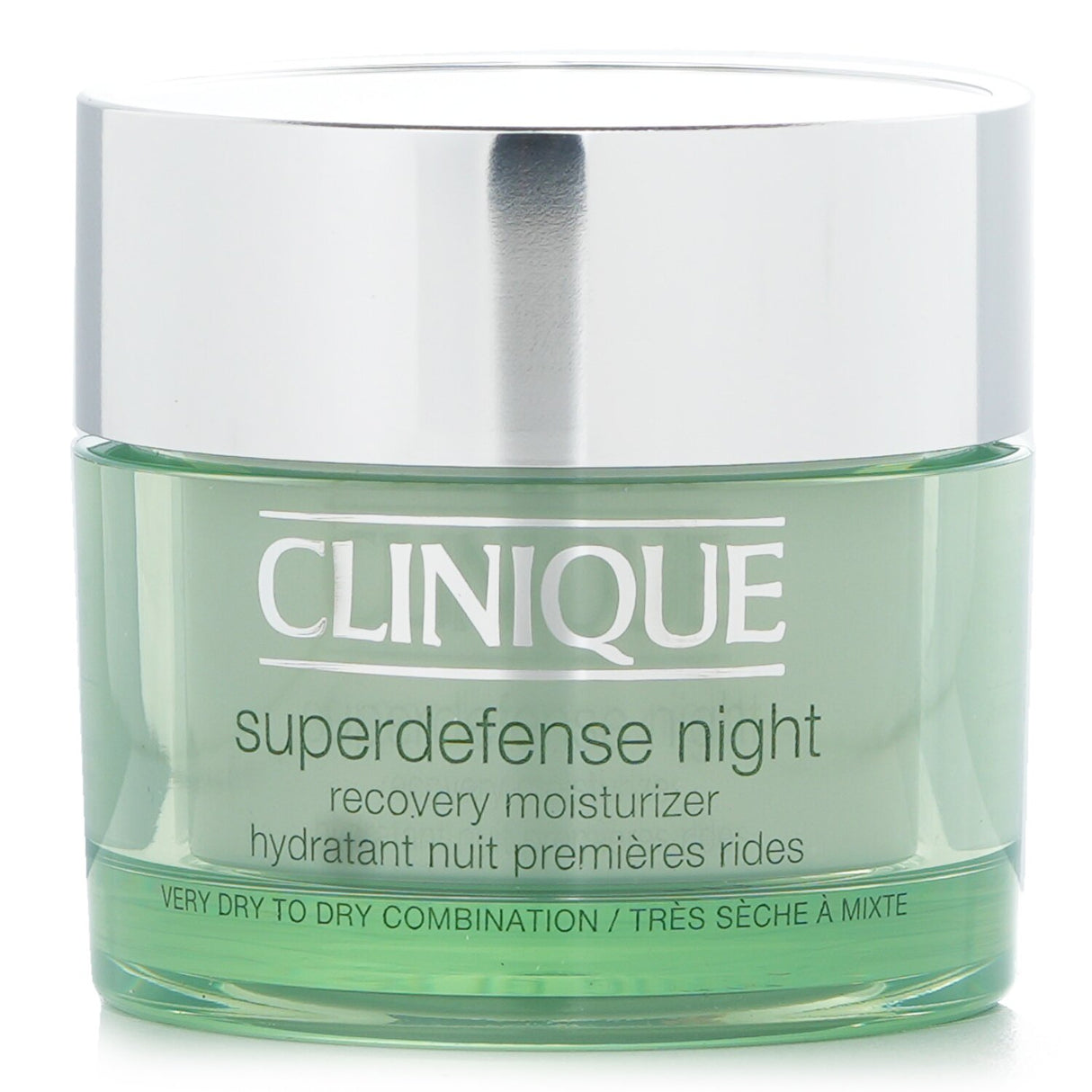 Clinique Superdefense Night Recovery Moisturizer, an anti-aging cream for very dry skin, enriched with antioxidants and vitamins.