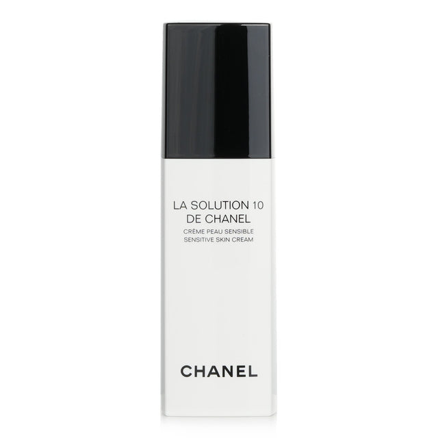 Chanel La Solution 10 Sensitive Skin Cream in a 30ml jar, features soothing Silver Needle Tea for hydration and skin protection.