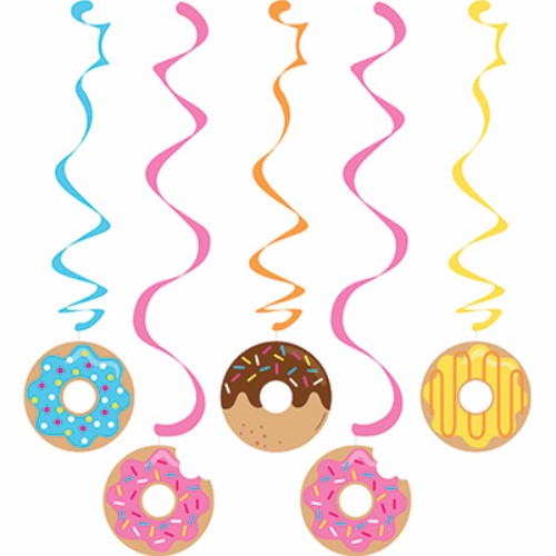 Donut Time Dizzy Danglers Hanging Swirls - Pack of 5