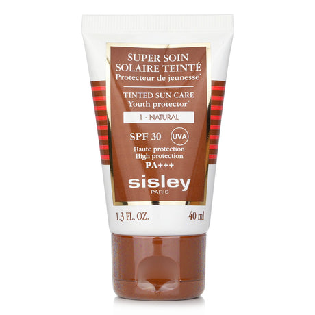 Sisley tinted youth protector SPF 30 in #1 Natural, a silky, hydrating cream for sun protection and rejuvenation.