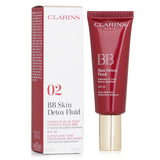 Clarins BB Skin Detox Fluid SPF 25 in #02 Medium, a lightweight BB cream for a flawless, radiant complexion with UV protection.