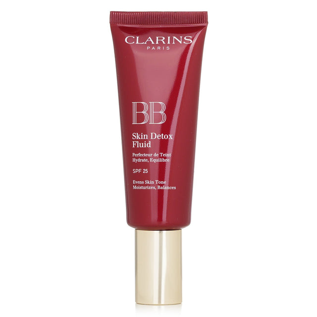 Clarins BB Skin Detox Fluid SPF 25 in #02 Medium, lightweight coverage for a radiant complexion with UV protection.