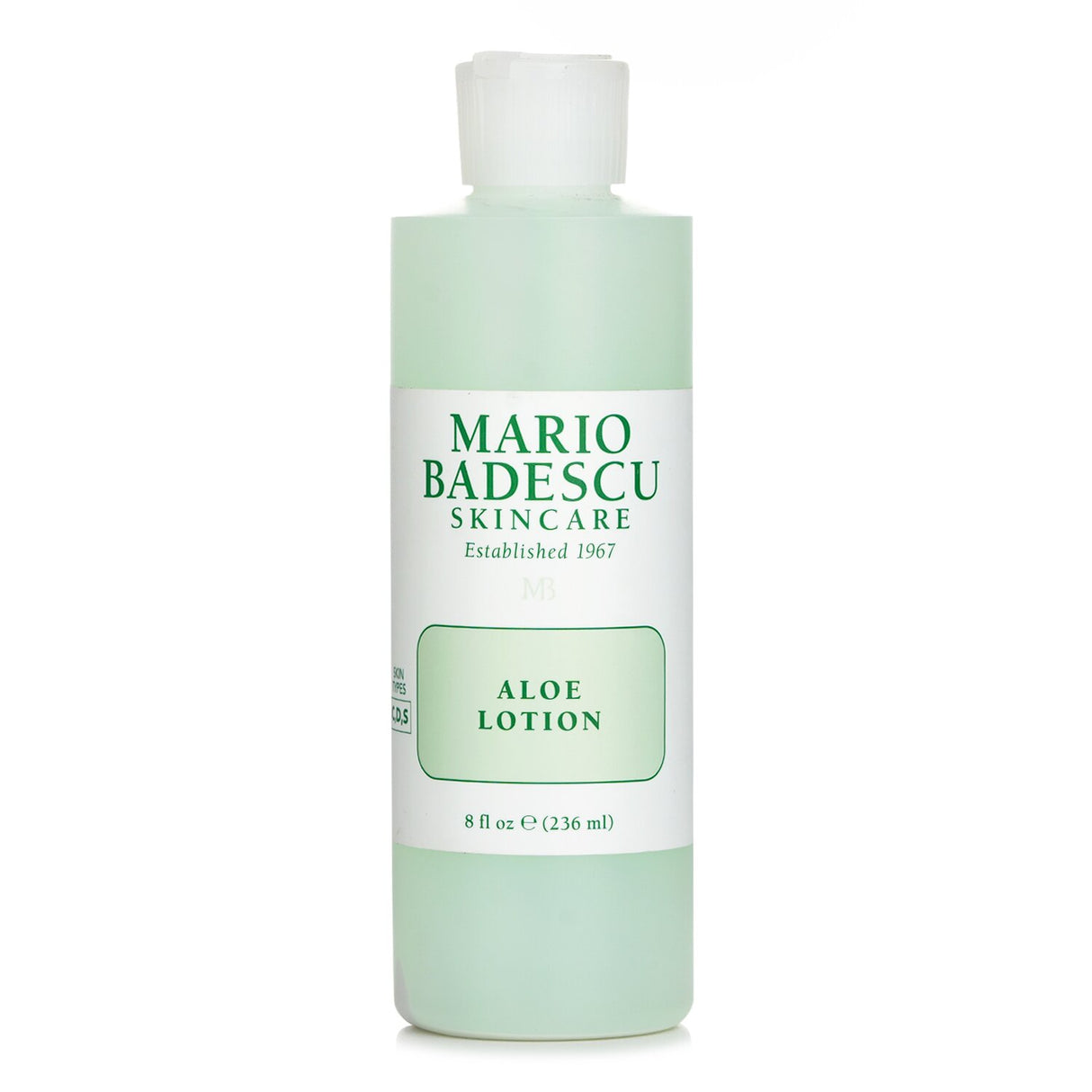 Aloe Lotion for combination, dry, and sensitive skin, with soothing Aloe Vera and mild astringent properties in a 236ml bottle.