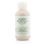 Hydrating Mario Badescu hand cream with Vitamin A, E oils, and citrus extracts for softer, rejuvenated hands.