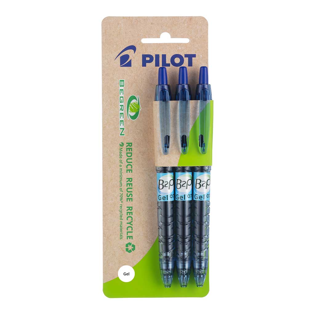 Pilot BeGreen B2P Gel Fine Blue, Pack of 3 HS