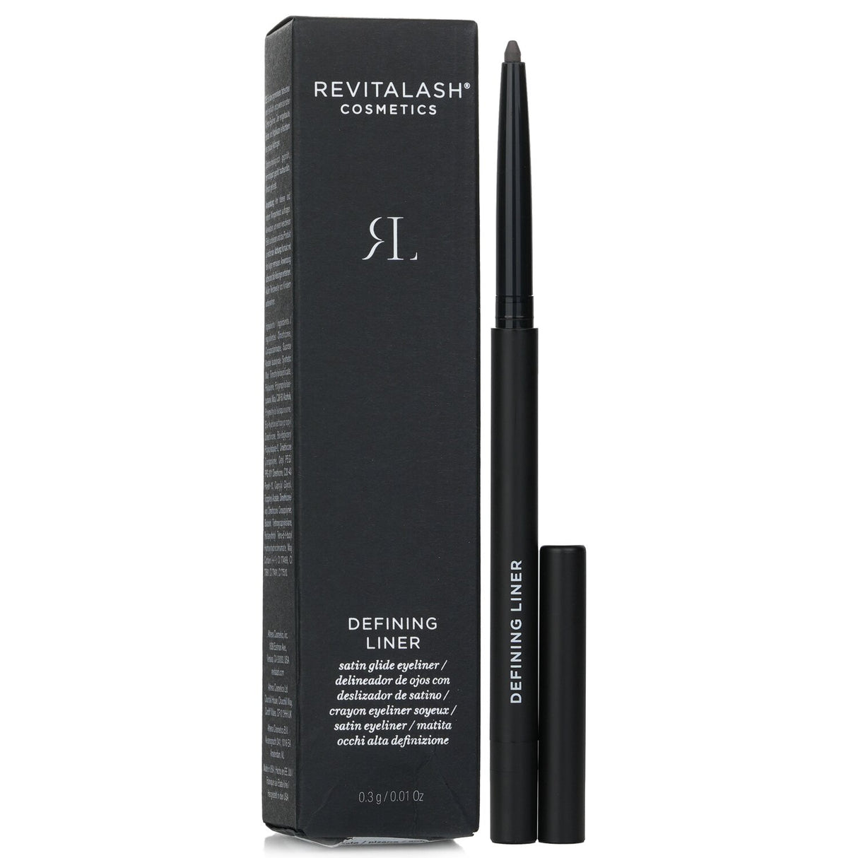 Richly pigmented RevitaLash Defining Liner in Slate, featuring a creamy gel formula for smooth application and high-impact color.