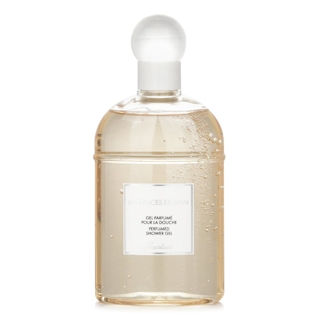 Luxurious Guerlain shower gel in a 200ml bottle, gently cleanses skin while infusing a refreshing, sensuous fragrance.