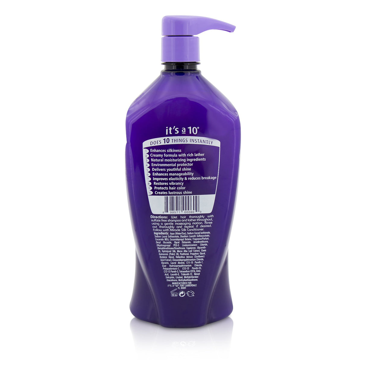 Luxurious 1000ml silk-infused shampoo, hydrates, strengthens, and reduces drying time for soft, shiny, and healthy hair.