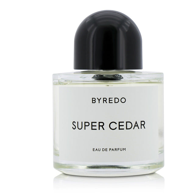 Byredo Super Cedar Eau De Parfum 100ml, a unisex woody floral scent with rose, cedar, vetiver, and musk notes.