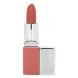 Clinique Blushing Pop lipstick: weightless, matte finish with built-in primer for lasting comfort and color.