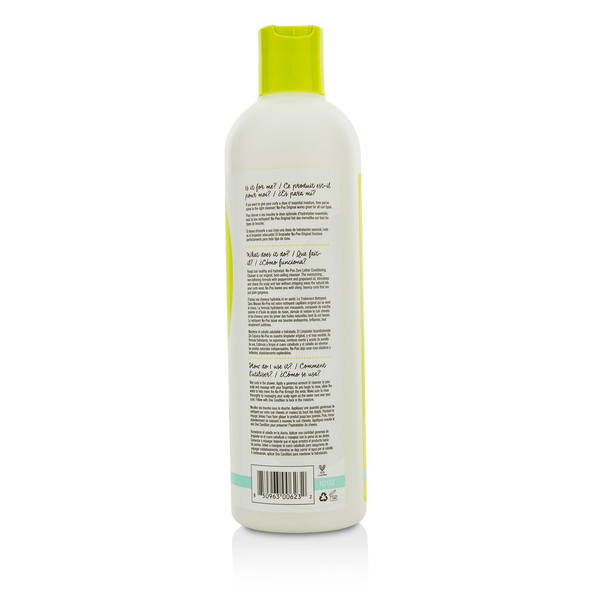 DevaCurl No-Poo Original, a zero lather conditioner for curly hair with grapeseed oil, revitalizing scent, and no harsh chemicals.