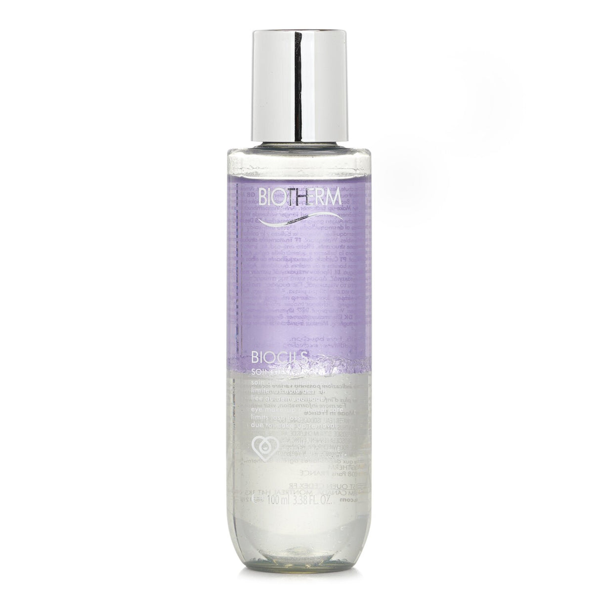 Gentle 100ml eye makeup remover by Biotherm, removing stubborn makeup while nourishing and reinforcing lashes.