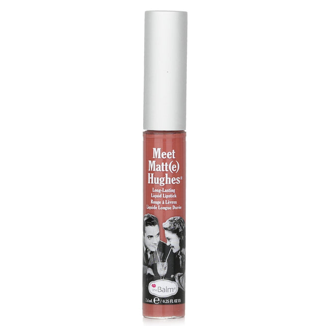 TheBalm Meet Matte Hughes Liquid Lipstick in Sincere offers rich color, matte finish, and vanilla-mint flavor in a 7.4ml tube.