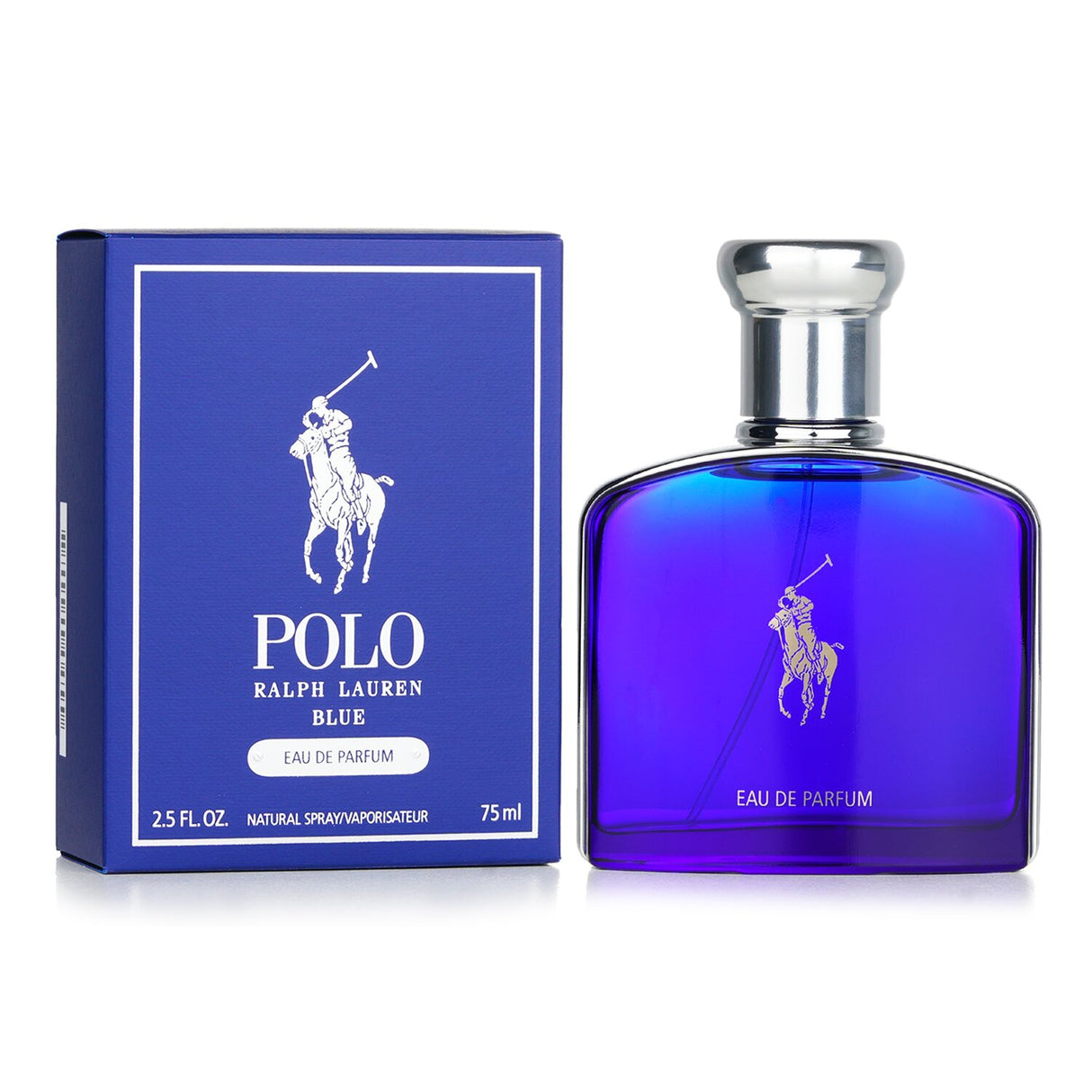 Ralph Lauren Polo Blue Eau De Parfum, a fresh citrus aquatic scent for men, perfect for spring and summer wear.