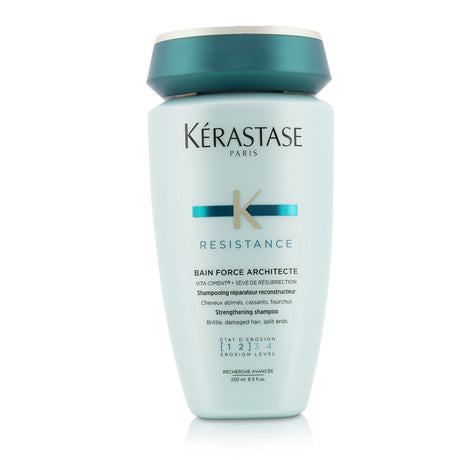 Kerastase Resistance Bain Force Architecte Strengthening Shampoo for brittle hair, enriched with Pro-Keratin and Ceramide R.