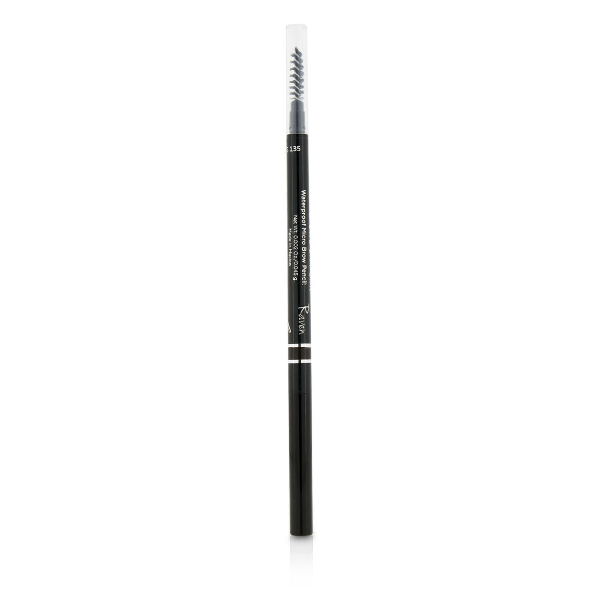 Waterproof micro brow pencil in Raven with a precision tip for natural, defined brows that last all day.