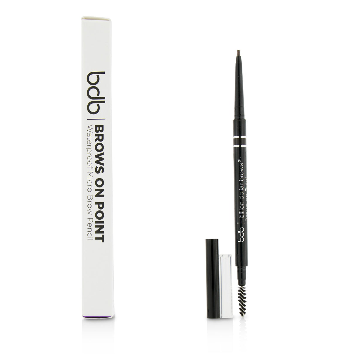 Precision waterproof micro brow pencil in Raven, with a self-sharpening tip for natural, defined brows that last all day.